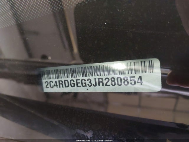 45537862 :رقم المزاد ، 2C4RDGEG3JR280854 vin ، 2018 Dodge Grand Caravan Gt مزاد بيع