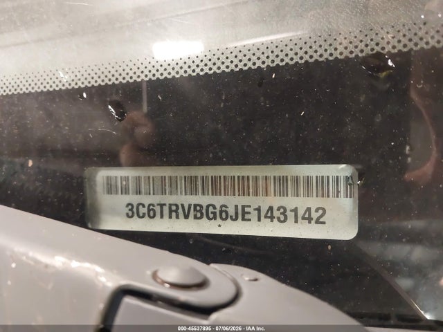Продаж на аукціоні авто 2018 Ram Promaster 1500 High Roof 136 Wb, vin: 3C6TRVBG6JE143142, номер лоту: 45537895