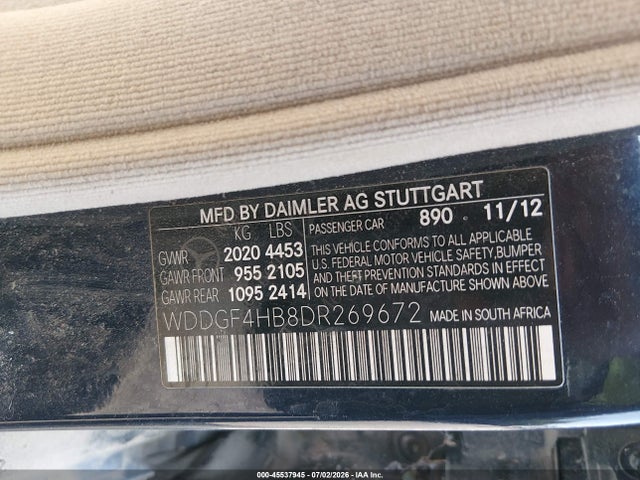 Продажа на аукционе авто 2013 Mercedes-benz C 250 Sport, vin: WDDGF4HB8DR269672, номер лота: 45537945