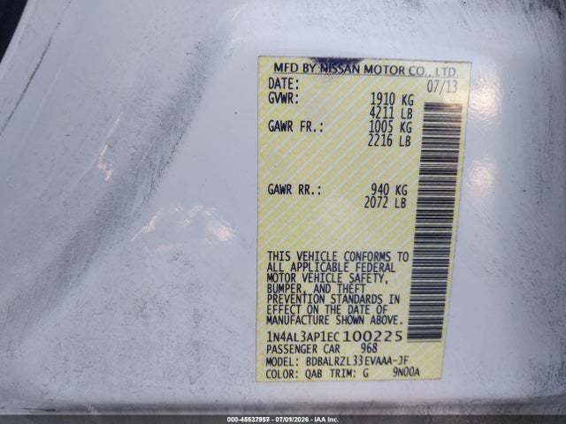 Nissan Altima 2.5 S 2014 1N4AL3AP1EC100225 Image 9
