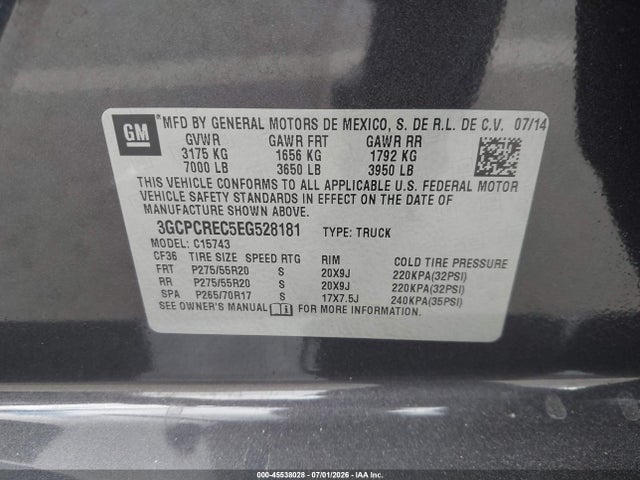 Chevrolet Silverado 1500 Lt 2014 3GCPCREC5EG528181 Image 9