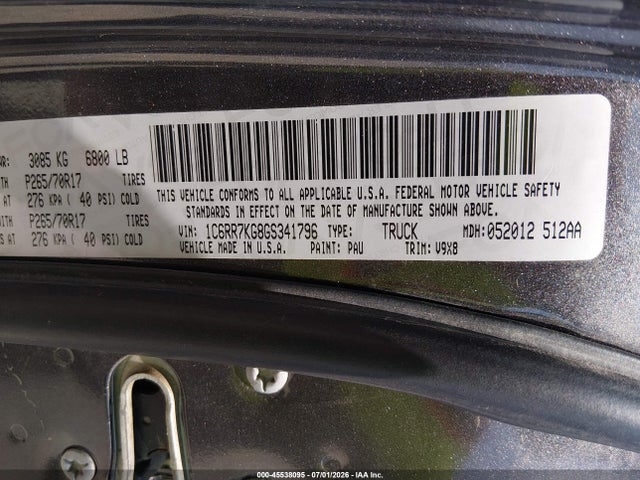 RAM 1500 Tradesman 2016 1C6RR7KG8GS341796 Image 9