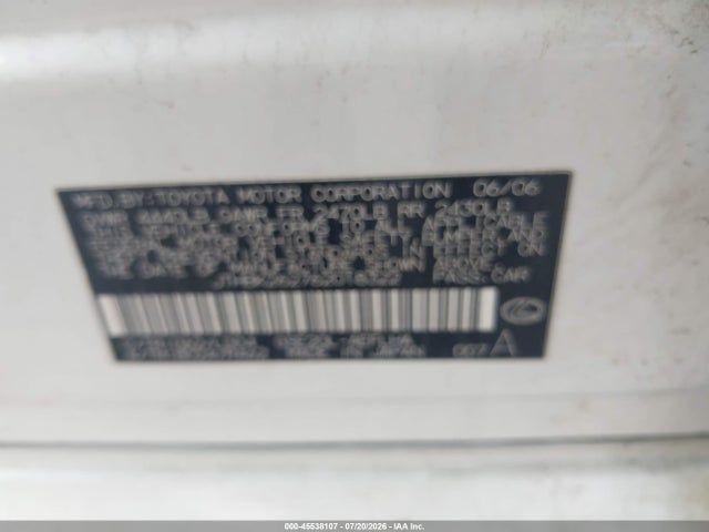 Aukcja sprzedaży 2006 Lexus Is 250, vin: JTHBK262762018322, numer aukcji: 45538107