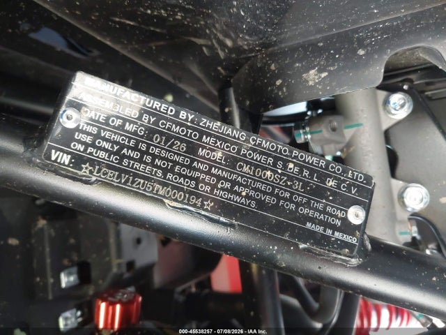 Cf Moto Zforce 950 Sport-4 2026 LCELV1ZU5TM000194 Image 10