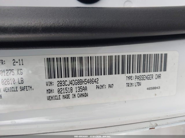 Aukcja sprzedaży 2011 Dodge Challenger, vin: 2B3CJ4DG8BH540642, numer aukcji: 45538301