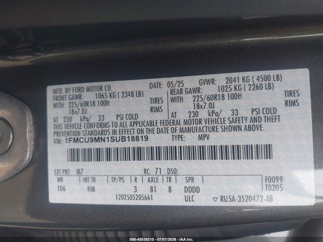 Ford Escape St-line 2025 1FMCU9MN1SUB18819 Image 9