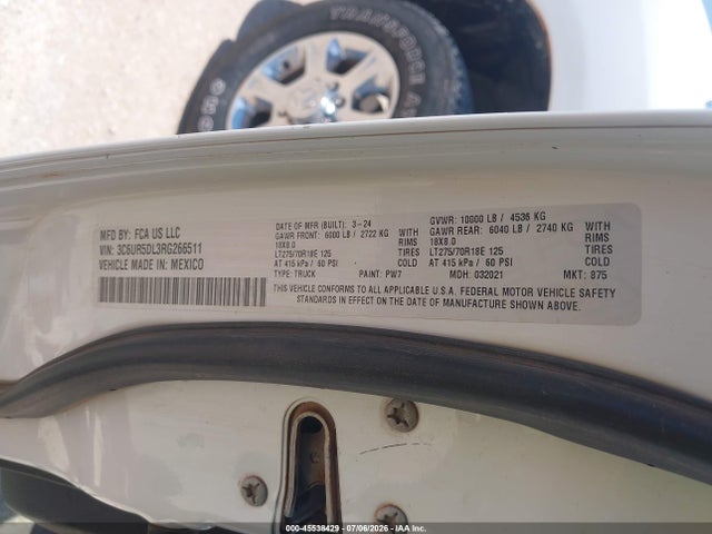 Продаж на аукціоні авто 2024 Ram 2500 Big Horn  4x4 6'4 Box, vin: 3C6UR5DL3RG266511, номер лоту: 45538429