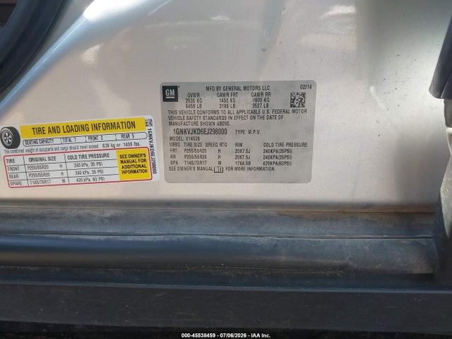 1GNKVJKD6EJ298000 Chevrolet Traverse Ltz