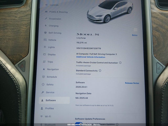 Tesla Model S 100d/75d/long Range/standard Range 2019 5YJSA1E23KF339779 Image 7