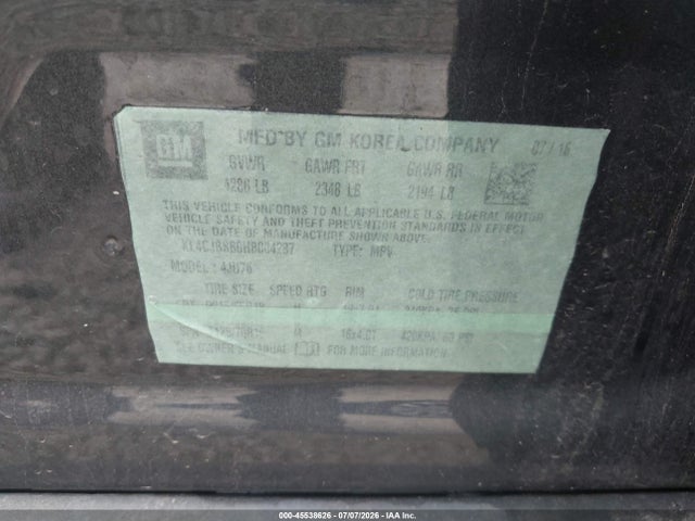 Продаж на аукціоні авто 2017 Buick Encore Preferred Ii, vin: KL4CJBSB0HB004287, номер лоту: 45538626