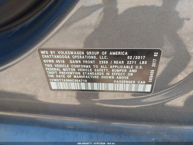 1VWDT7A36HC054713 Volkswagen Passat 1.8t R-line