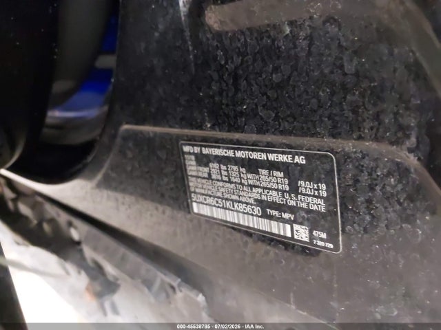 Aukcja sprzedaży 2019 Bmw X5 Xdrive40i, vin: 5UXCR6C51KLK85630, numer aukcji: 45538785