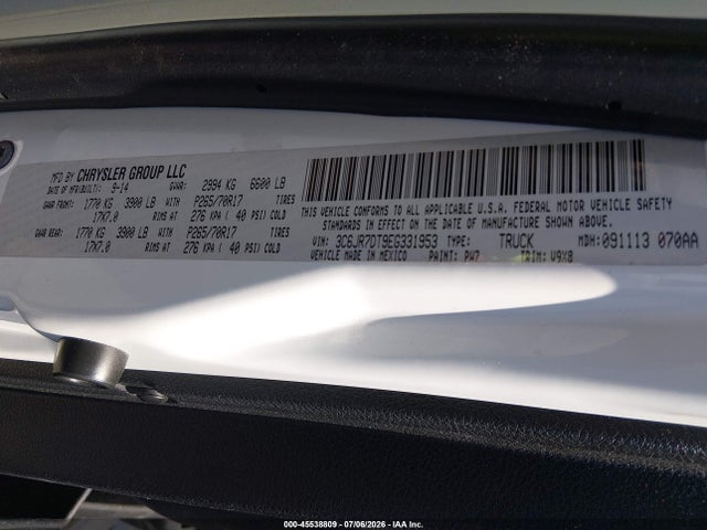 Продаж на аукціоні авто 2014 Ram 1500 Tradesman, vin: 3C6JR7DT9EG331953, номер лоту: 45538809