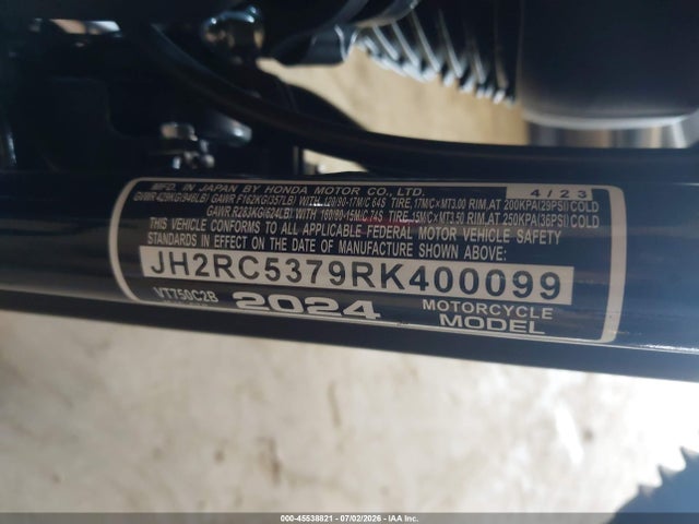 Продажа на аукционе авто 2024 Honda Vt750 C2b, vin: JH2RC5379RK400099, номер лота: 45538821