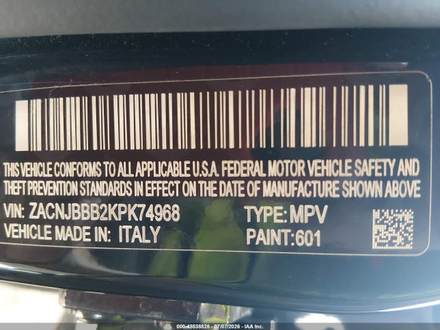 2019 Jeep Renegade Latitude 4x4 მანქანა იყიდება აუქციონზე, vin: ZACNJBBB2KPK74968, აუქციონის ნომერი: 45538828