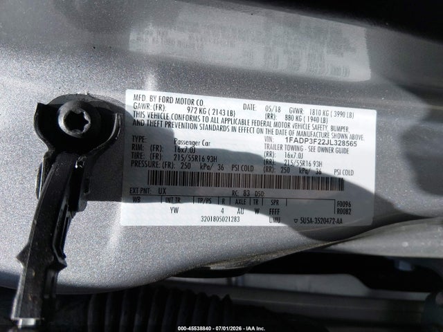 Ford FOCUS SE 2018 1FADP3F22JL328565 Image 9