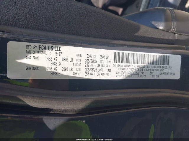 Aukcja sprzedaży 2018 Dodge Durango Gt Awd, vin: 1C4RDJDG0JC133172, numer aukcji: 45538874