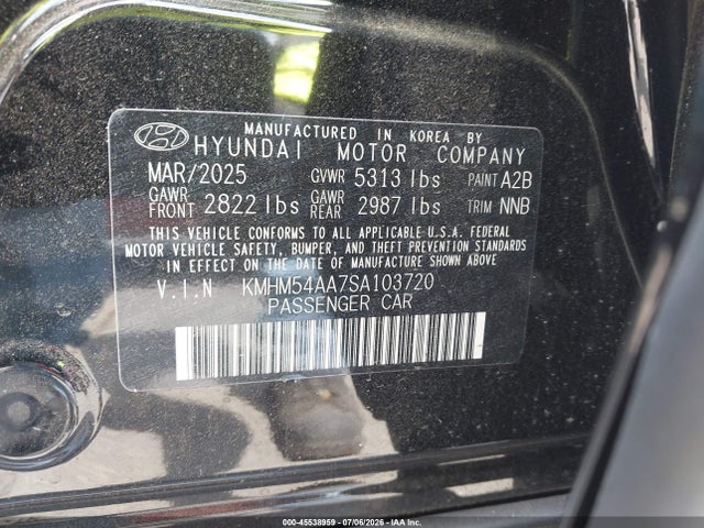 KMHM54AA7SA103720 Hyundai Ioniq 6 Limited