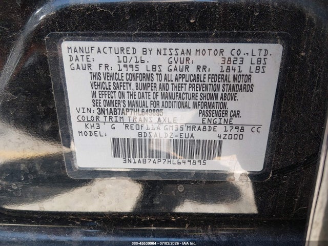Nissan SENTRA SV 2017 3N1AB7AP7HL649895 Image 9