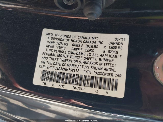 Honda CIVIC SI 2017 2HGFC3A52HH752112 Image 9