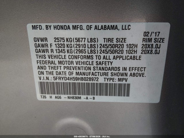Продажа на аукционе авто 2017 Acura Mdx Technology Package, vin: 5FRYD4H59HB028972, номер лота: 45539078