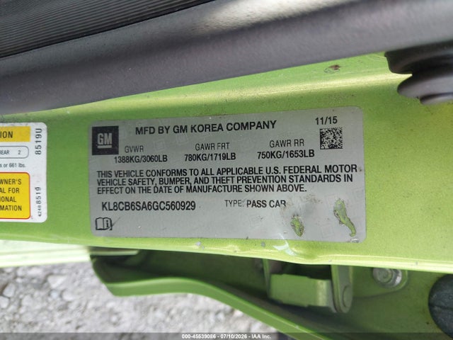 Chevrolet Spark Ls Cvt 2016 KL8CB6SA6GC560929 Image 9
