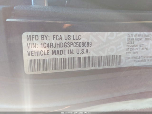 Продажа на аукционе авто 2023 Jeep Grand Cherokee Overland 4x4, vin: 1C4RJHDG3PC508689, номер лота: 45539102