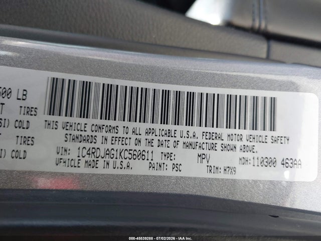 Dodge Durango Sxt Awd 2019 1C4RDJAG1KC560611 Image 9