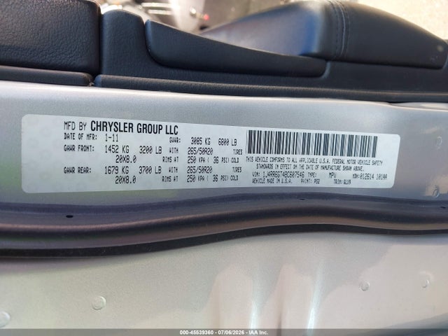 45539360 :رقم المزاد ، 1J4RR6GT4BC607546 vin ، 2011 Jeep Grand Cherokee Overland مزاد بيع