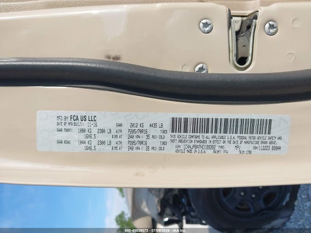 Aukcja sprzedaży 2017 Jeep Patriot Sport, vin: 1C4NJPBA7HD199392, numer aukcji: 45539372