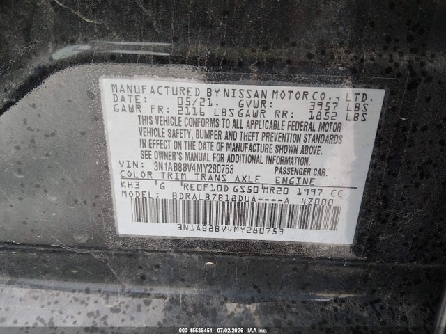 3N1AB8BV4MY280753 Nissan Sentra S Xtronic Cvt