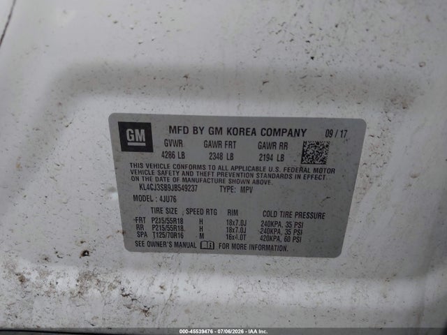 Продажа на аукционе авто 2018 Buick Encore, vin: KL4CJ3SB9JB549237, номер лота: 45539476
