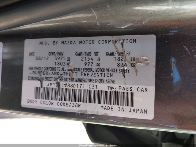 45539483 :رقم المزاد ، JM1BL1V88D1711031 vin ، 2013 Mazda Mazda3 I Touring مزاد بيع