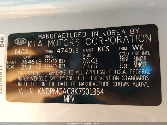 KIA Sportage Lx 2019 KNDPMCAC8K7501354 Image 9