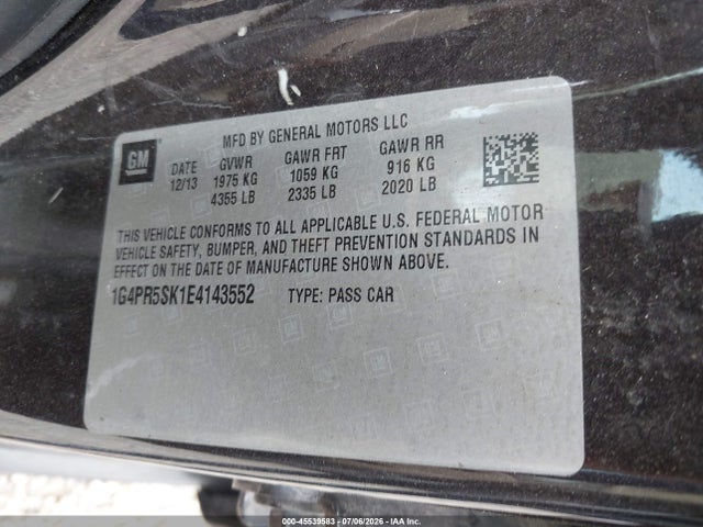 Aukcja sprzedaży 2014 Buick Verano Convenience Group, vin: 1G4PR5SK1E4143552, numer aukcji: 45539583