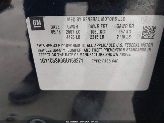 1G11C5SA9GU159271 Chevrolet Malibu Limited Lt