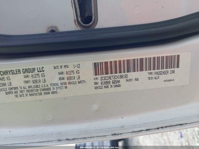 Продаж на аукціоні авто 2012 Chrysler 300c, vin: 2C3CCAET2CH188165, номер лоту: 45539613