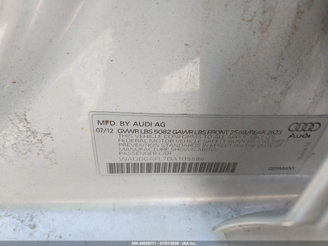 Продаж на аукціоні авто 2013 Audi S4 3.0t Premium Plus, vin: WAUDGAFL7DA105586, номер лоту: 45539771