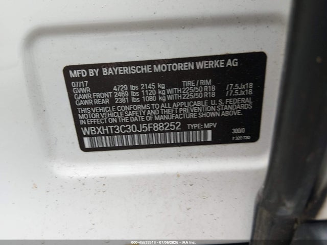 WBXHT3C30J5F88252 BMW X1 Xdrive28i