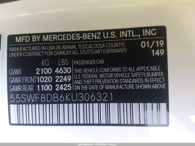 Mercedes-Benz C 300 2019 55SWF8DB6KU306321 Image 9