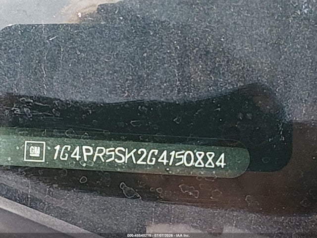45540215 :رقم المزاد ، 1G4PR5SK2G4150884 vin ، 2016 Buick Verano Convenience Group مزاد بيع