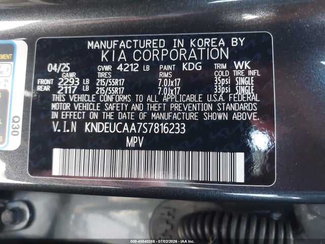 KIA SELTOS S 2025 KNDEUCAA7S7816233 Image 9