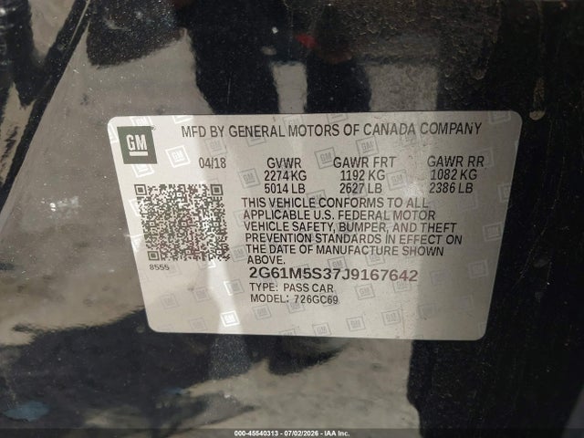 Aukcja sprzedaży 2018 Cadillac Xts Luxury, vin: 2G61M5S37J9167642, numer aukcji: 45540313