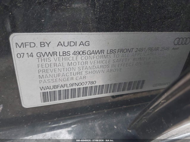 Audi A4 2.0t Premium 2015 WAUBFAFL9FN007780 Image 9