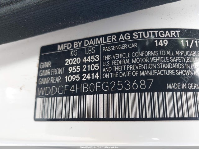 2014 Mercedes-benz C 250 Sport მანქანა იყიდება აუქციონზე, vin: WDDGF4HB0EG253687, აუქციონის ნომერი: 45540533