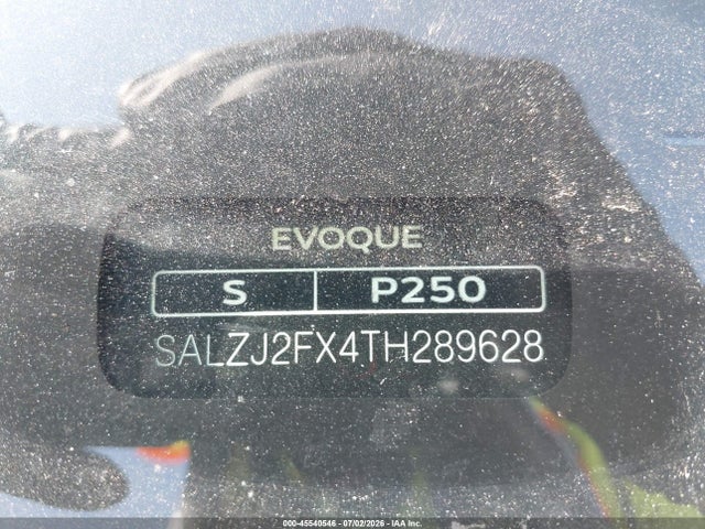 Продажа на аукционе авто 2026 Land Rover Range Rover Evoque S, vin: SALZJ2FX4TH289628, номер лота: 45540546