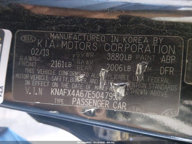 KIA FORTE LX 2014 KNAFX4A67E5047954 Image 6