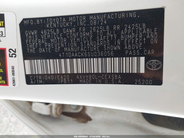 Toyota CAMRY SE 2025 4T1DAACK6SU036056 Image 9