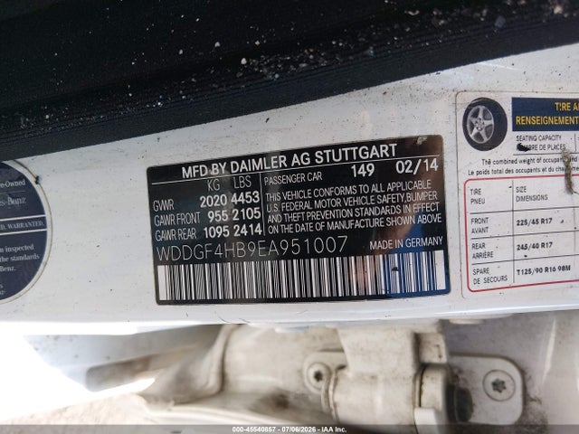 Продажа на аукционе авто 2014 Mercedes-benz C 250 Sport, vin: WDDGF4HB9EA951007, номер лота: 45540857