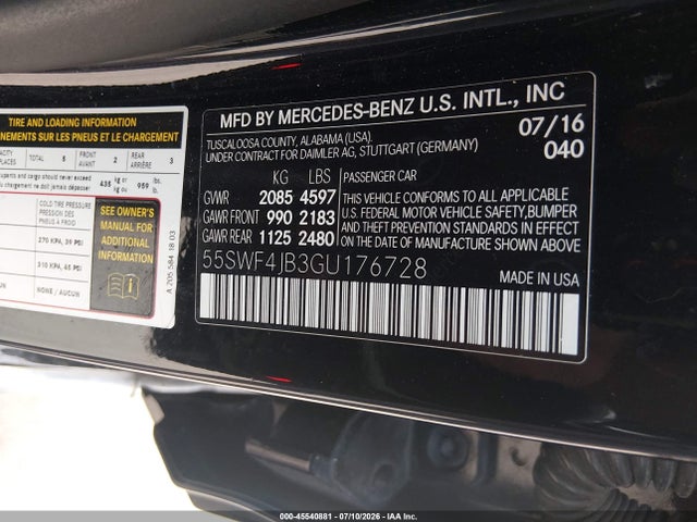 55SWF4JB3GU176728 Mercedes-Benz C 300